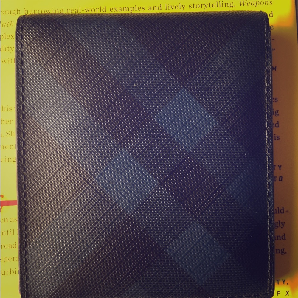 Burberry Check Leather Authentic Bifold Wallet